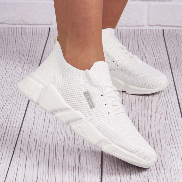 Białe sneakersy sportowe tekstylne Big Star JJ274268 white 