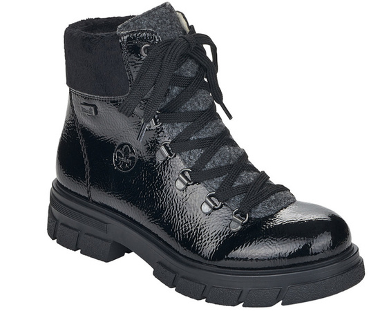 Botki damskie Rieker Z9132-00 black lakier