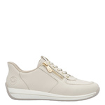 Beżowe sneakersy na koturnie Rieker N1156-60 beige wbudowana łyżka