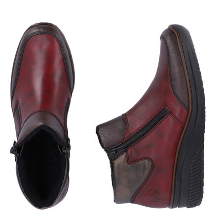 Botki damskie Rieker 44281-35 red bordo