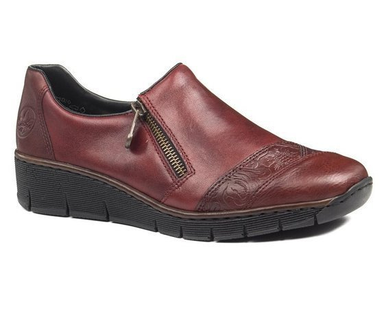 Półbuty Rieker 53761-35 red bordo