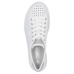 Białe sneakersy damskie Rieker L8849/80 white skórzane ażurowe