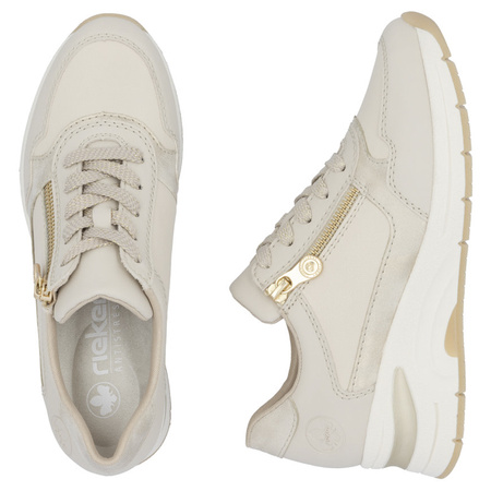 Beżowe sneakersy na koturnie Rieker N9301-60 beige