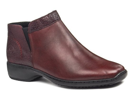 Botki damskie Rieker L3881-35 red bordo