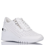 Sneakersy na koturnie Marco Tozzi 23501-44 white białe skórzane