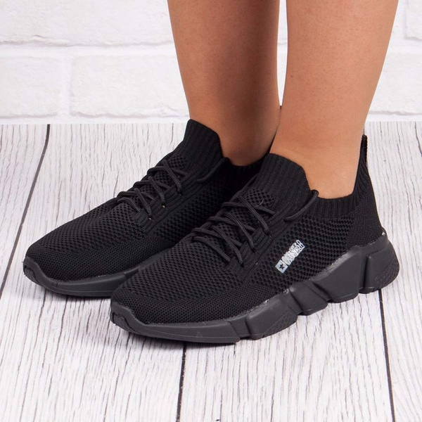 Czarne buty sportowe sneakersy materiałowe Big Star JJ274269 black 