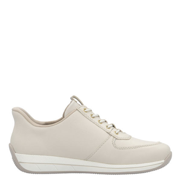 Beżowe sneakersy na koturnie Rieker N1156-60 beige wbudowana łyżka