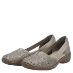 Ażurowe półbuty damskie Rieker 41351-90 silver buty wiosenne