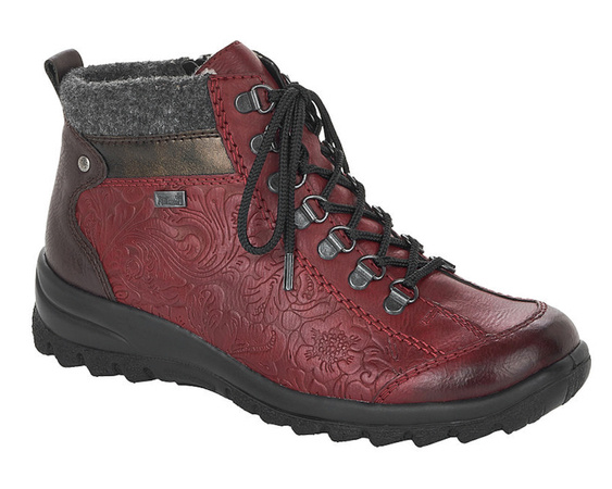 Botki damskie Rieker L7144-35  red bordo