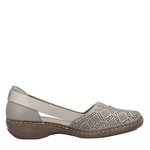 Ażurowe półbuty damskie Rieker 41351-90 silver buty wiosenne