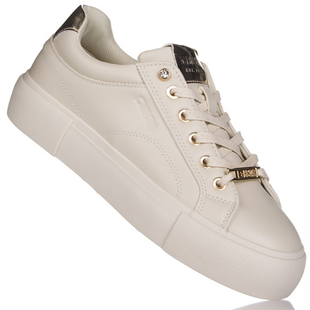 Tenisówki Big Star NN274210 beżowe sneakersy licowe sportowe