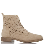 Botki ażurowe S.Barski HY42-136 beige zamsz